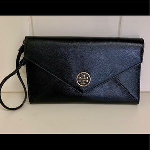 Authentic Tory Burch black  clutch.